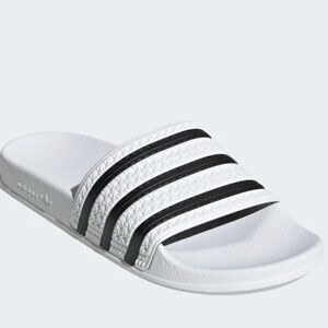 adidas Originals WHITE ADILETTE SLIDES MENS SIZE 5 WOMENS SIZE 6